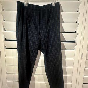 Aritzia Conan Navy Grid Ankle Pants